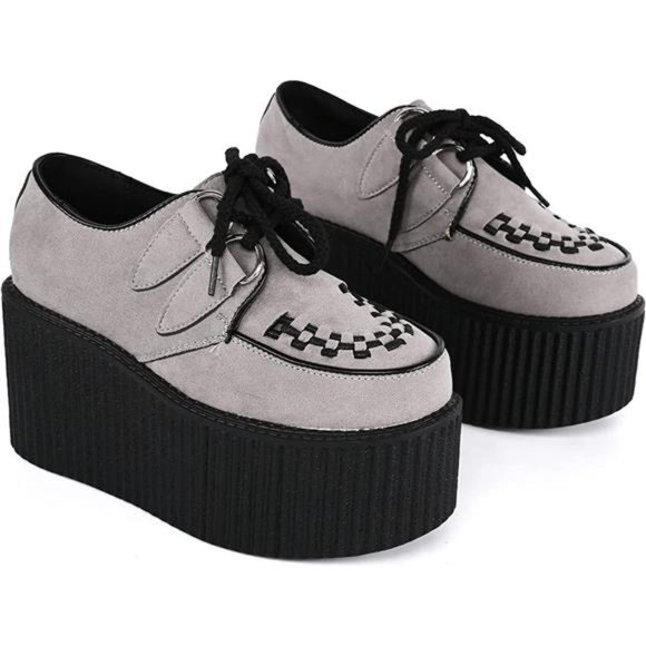 READYSALTED Women's Classic High Platform Wedge Creepers Shoes(FKT1)